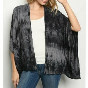 Open Kimono Short Cardigan Tie Dye
